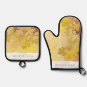 秋のオーク葉 鍋つかみ&鍋敷きセット (正面)