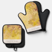 秋のオーク葉 鍋つかみ&鍋敷きセット (正面/裏面)