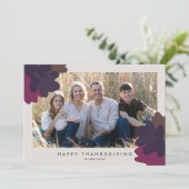 秋のオーク離れの感謝祭のフォトカード 招待状 (スタンド正面)