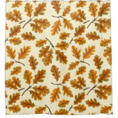 秋のオーク離れの白 シャワーカーテン (正面)