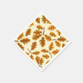 秋のオーク離れの白 スタンダードカクテルナプキン (角)