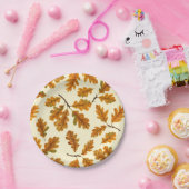 秋のオーク離れの白 ペーパープレート (パーティー)