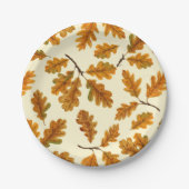 秋のオーク離れの白 ペーパープレート (正面)