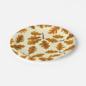 秋のオーク離れの白 ペーパープレート (アングル)