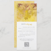 秋のオーク離れの結婚式RSVP QRコード 招待状 (正面/裏面)