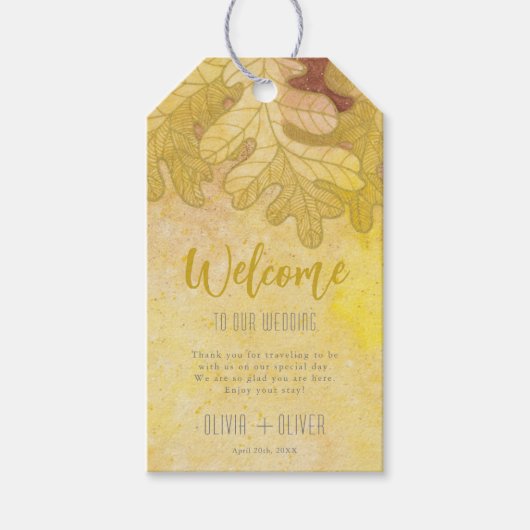 秋のオーク離れ結婚ズの歓迎 ギフトタグ (正面)