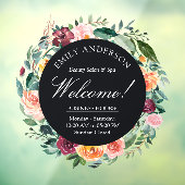 秋のオータムローズフラワー花輪 ビジネス ウィンドウサイン (シート3)