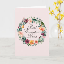 秋のオータムローズフラワー花輪 ベスト グランマ カード