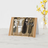 秋のオートクチュールの20年代のイラストレーション カード (黄色い花)