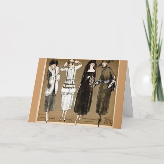 秋のオートクチュールの20年代のイラストレーション カード (正面)