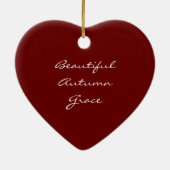 秋のオーナメントの美しいオレンジカラフルの葉 セラミックオーナメント (裏面)