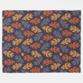 秋のオー葉クのとどんぐり(暗) フリースブランケット (正面(横))