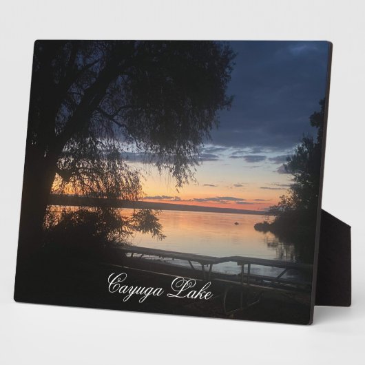 秋のカイウガ湖 フォトプラーク (側面)