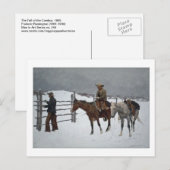 秋のカウボーイbyフレデリック・レミントン ポストカード (正面/裏面)