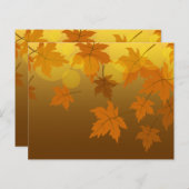 秋のカエデと葉《写真》ぼけ味模様 (正面/裏面)