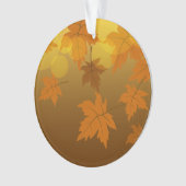 秋のカエデと葉《写真》ぼけ味模様 オーナメント (正面)