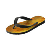 秋のカエデと葉《写真》ぼけ味模様 キッズビーチサンダル (アングル)