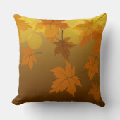 秋のカエデと葉《写真》ぼけ味模様 クッション (正面)