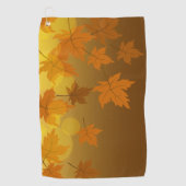 秋のカエデと葉《写真》ぼけ味模様 ゴルフタオル (正面)