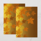 秋のカエデと葉《写真》ぼけ味模様 セーブザデート (正面/裏面)