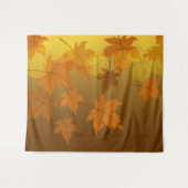 秋のカエデと葉《写真》ぼけ味模様 タペストリー (正面(横))