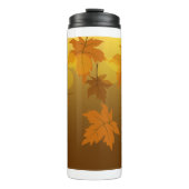 秋のカエデと葉《写真》ぼけ味模様 タンブラー (正面)