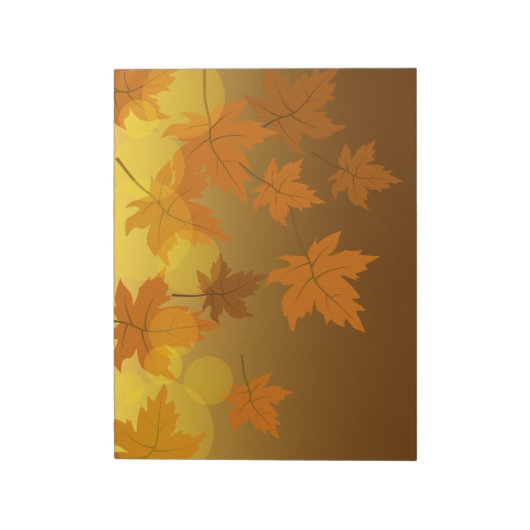 秋のカエデと葉《写真》ぼけ味模様 ノートパッド (回転)