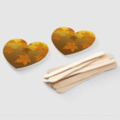 秋のカエデと葉《写真》ぼけ味模様 ハンドファン (組立なし)