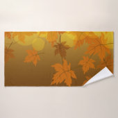 秋のカエデと葉《写真》ぼけ味模様 バスタオル (バスタオル)