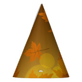 秋のカエデと葉《写真》ぼけ味模様 パーティーハット (左)