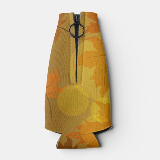 秋のカエデと葉《写真》ぼけ味模様 ボトルクーラー (裏面)