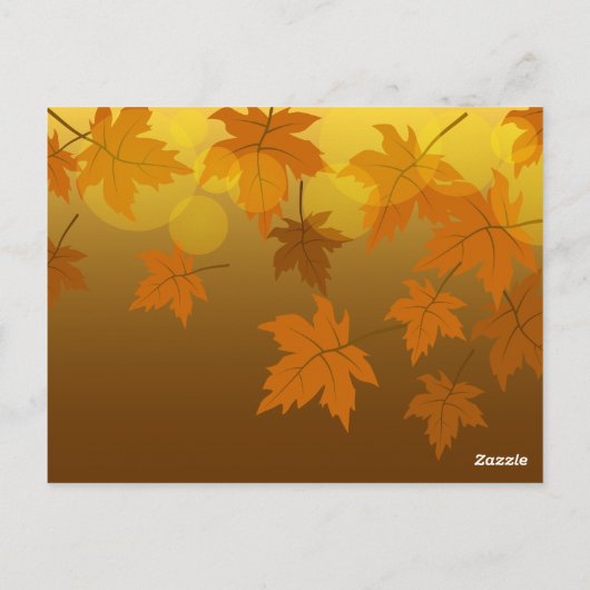 秋のカエデと葉《写真》ぼけ味模様 ポストカード (裏面)
