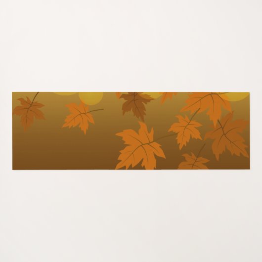 秋のカエデと葉《写真》ぼけ味模様 ヨガマット (裏面(横))
