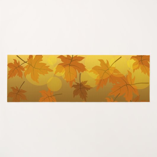 秋のカエデと葉《写真》ぼけ味模様 ヨガマット (正面(横))