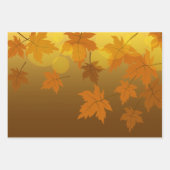 秋のカエデと葉《写真》ぼけ味模様 ラッピングペーパーシート (正面2)