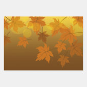 秋のカエデと葉《写真》ぼけ味模様 ラッピングペーパーシート (正面)