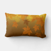 秋のカエデと葉《写真》ぼけ味模様 ランバークッション (裏面)