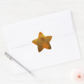 秋のカエデと葉《写真》ぼけ味模様 星シール (封筒)