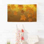 秋のカエデと葉《写真》ぼけ味模様 横断幕 (インサイチュ)