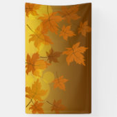 秋のカエデと葉《写真》ぼけ味模様 横断幕 (縦)