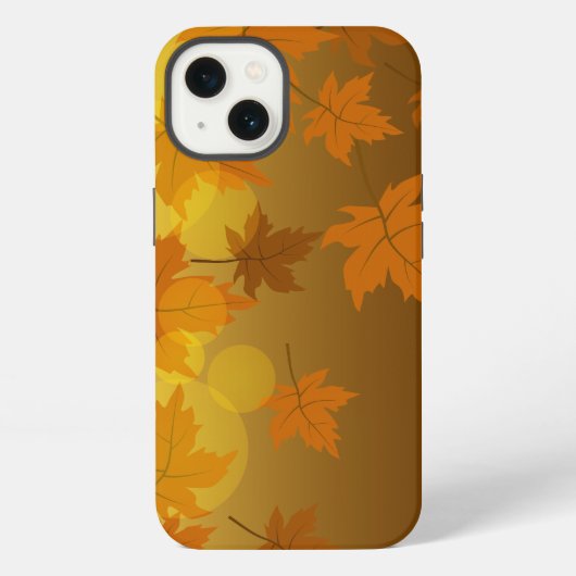 秋のカエデと葉《写真》ぼけ味模様 iPhoneケース (裏面)