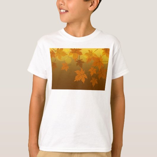 秋のカエデと葉《写真》ぼけ味模様 Tシャツ (正面)
