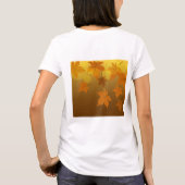 秋のカエデと葉《写真》ぼけ味模様 Tシャツ (裏面)