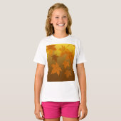 秋のカエデと葉《写真》ぼけ味模様 Tシャツ (正面フル)