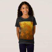 秋のカエデと葉《写真》ぼけ味模様 Tシャツ (正面フル)