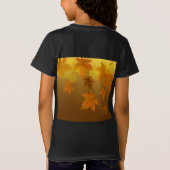 秋のカエデと葉《写真》ぼけ味模様 Tシャツ (裏面)