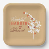 秋のカエデの幸葉せ感謝祭 ペーパープレート (正面)