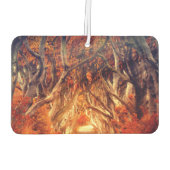 秋のカエデの木の森秋の森の葉 カーエアーフレッシュナー (裏面)