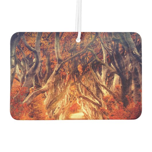 秋のカエデの木の森秋の森の葉 カーエアーフレッシュナー (裏面)