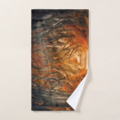 秋のカエデの木の森秋の森の葉 バスタオルセット (ハンドタオル)